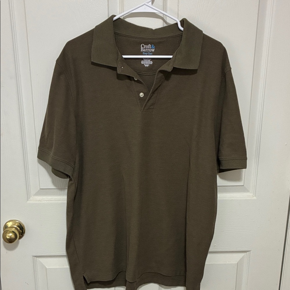 croft & barrow Olive Green Short-Sleeve Polo